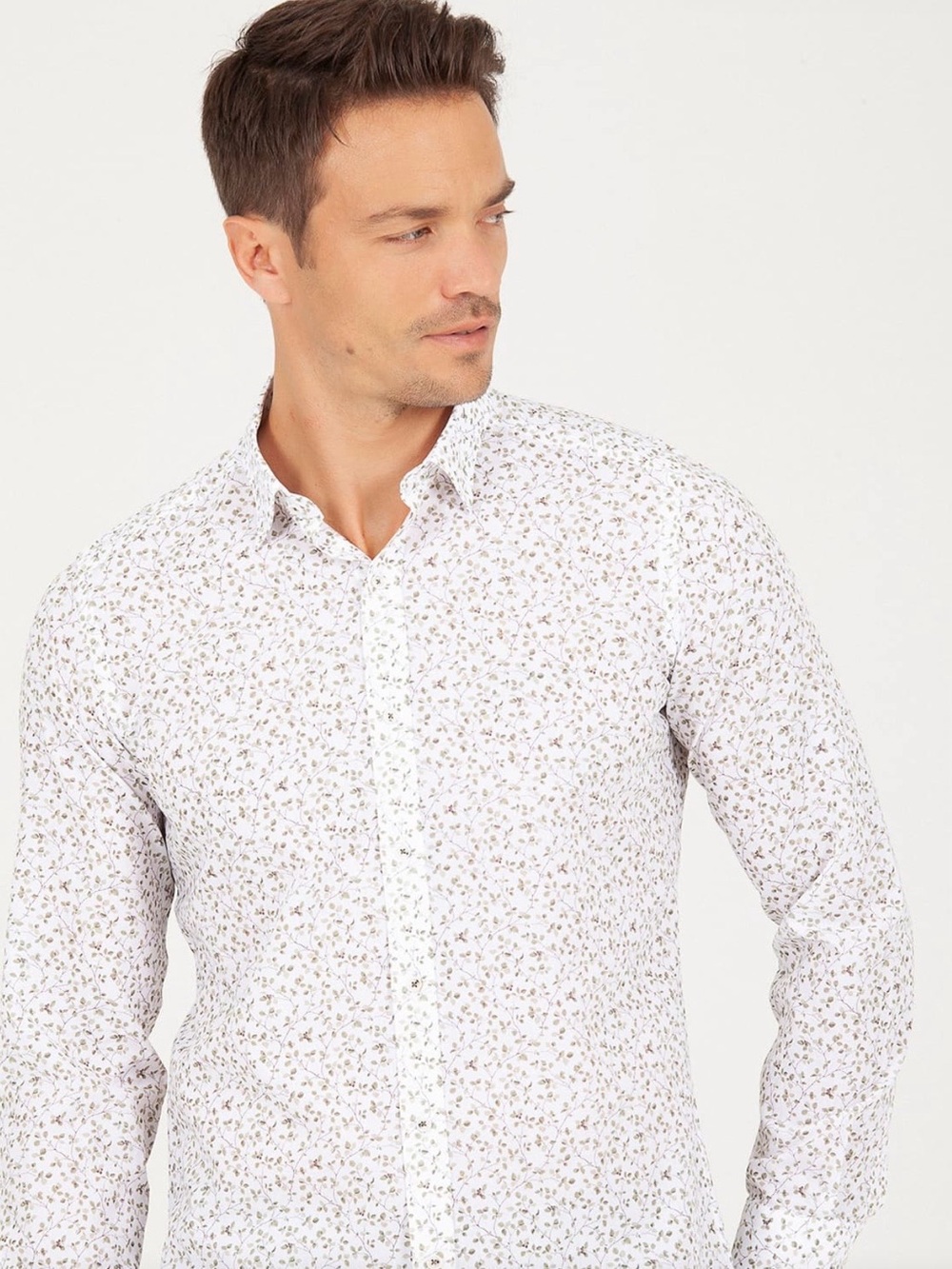 Sayki Slim Fit floral oxford XXL